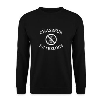 t shirt chasseur de frelons cadeau noel frelon - Sweat-shirt Unisexe - noir - Devant - Alina (178cm) & Michal (187cm)