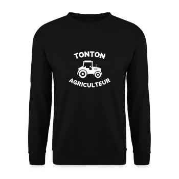 t shirt tonton agriculteur cadeau noel agriculture - Sweat-shirt Unisexe - noir - Devant - Alina (178cm) & Michal (187cm)