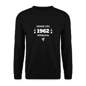 t shirt grand cru 1962 cadeau humour anniversaire - Sweat-shirt Unisexe - noir - Devant - Alina (178cm) & Michal (187cm)