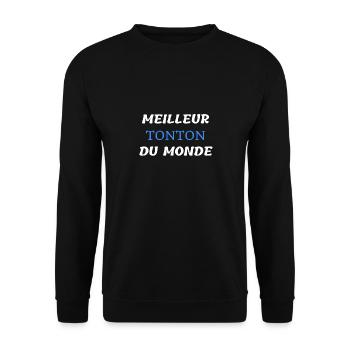 t shirt meilleur tonton du monde cadeau oncle - Sweat-shirt Unisexe - noir - Devant - Alina (178cm) & Michal (187cm)