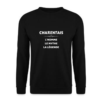 t shirt charentais homme mythe legende humour - Sweat-shirt Unisexe - noir - Devant - Alina (178cm) & Michal (187cm)