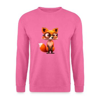 Renard mignon avec des lunettes - Sweat-shirt Unisexe - rose - Devant