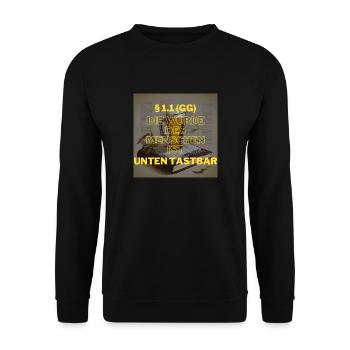 § 1.1 Karneval - Unisex Pullover - Schwarz - Vorne - Alina (178cm) & Michal (187cm)
