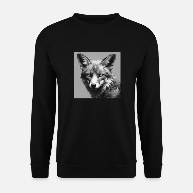 Fox schwarz / weiss - Unisex Pullover - Schwarz