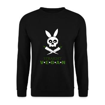 straight vegan with carrot veganlife - Unisex Sweatshirt - black - Front - Alina (178cm) & Michal (187cm)