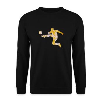 Fußballer Silhouette - Unisex Pullover - Schwarz - Vorne - Alina (178cm) & Michal (187cm)