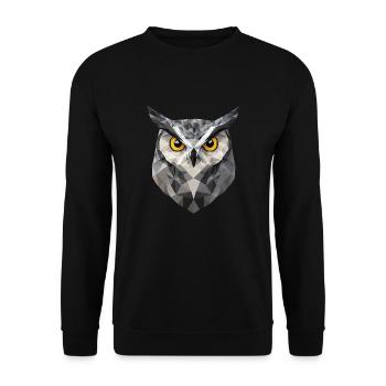 Low Poly Owl – un design moderne pour les petits malins - Sweat-shirt Unisexe - noir - Devant - Alina (178cm) & Michal (187cm)