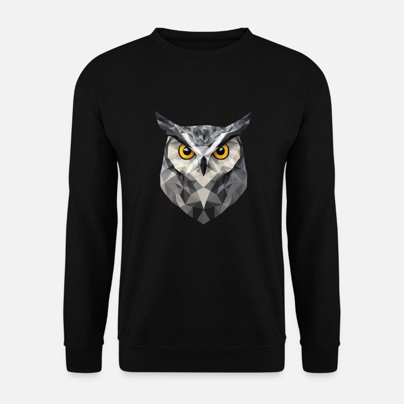 Low Poly Owl – modern design for the smart - Unisex Sweatshirt - black
