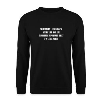 Sagesse drôles frais disant pensées drôles - Sweat-shirt Unisexe - noir - Devant - Alina (178cm) & Michal (187cm)