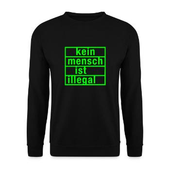 kein mensch ist illegal - Unisex Pullover - Schwarz - Vorne - Alina (178cm) & Michal (187cm)