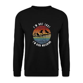 Ornithologie Vogelforschung I'm Not Lost I'm - Unisex Pullover - Schwarz - Vorne - Alina (178cm) & Michal (187cm)