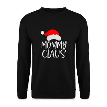 Mama Mutter Weihnachtsmann Lustig T-Shirt - Unisex Pullover - Schwarz - Vorne - Alina (178cm) & Michal (187cm)