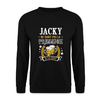 Jacky bière Jacky cadeau jacky fêtes - Sweat-shirt Unisexe - noir - Devant - Alina (178cm) & Michal (187cm)