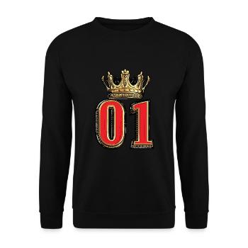 1 Couronne de chiffres - Sweat-shirt Unisexe - noir - Devant - Alina (178cm) & Michal (187cm)