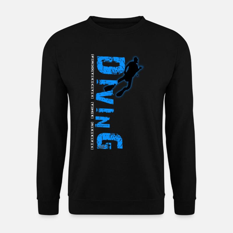 Diving - protects the reefs - Unisex Pullover - Schwarz