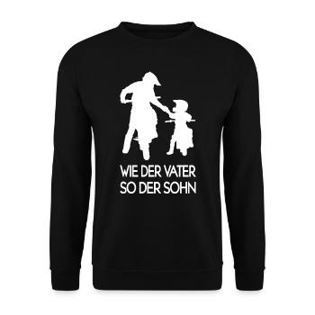 Vater Sohn Motorradfahrer Biker Motocross Crosser - Unisex Pullover - Schwarz - Vorne - Alina (178cm) & Michal (187cm)