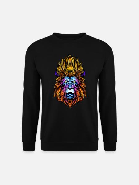 Leo as zodiac sign Lion's head with mane Horoscope - Unisex Sweatshirt - black