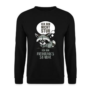 Ich Bin Nicht Stur - hell - Unisex Pullover - Schwarz - Vorne - Alina (178cm) & Michal (187cm)