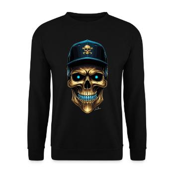 Urban skull baseball cap - Unisex Sweatshirt - black - Front - Alina (178cm) & Michal (187cm)