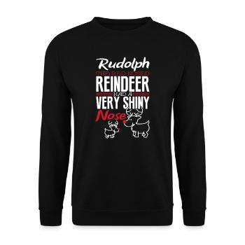 Christmas Rudolph Reindeer - Unisex Sweatshirt - black - Front - Alina (178cm) & Michal (187cm)
