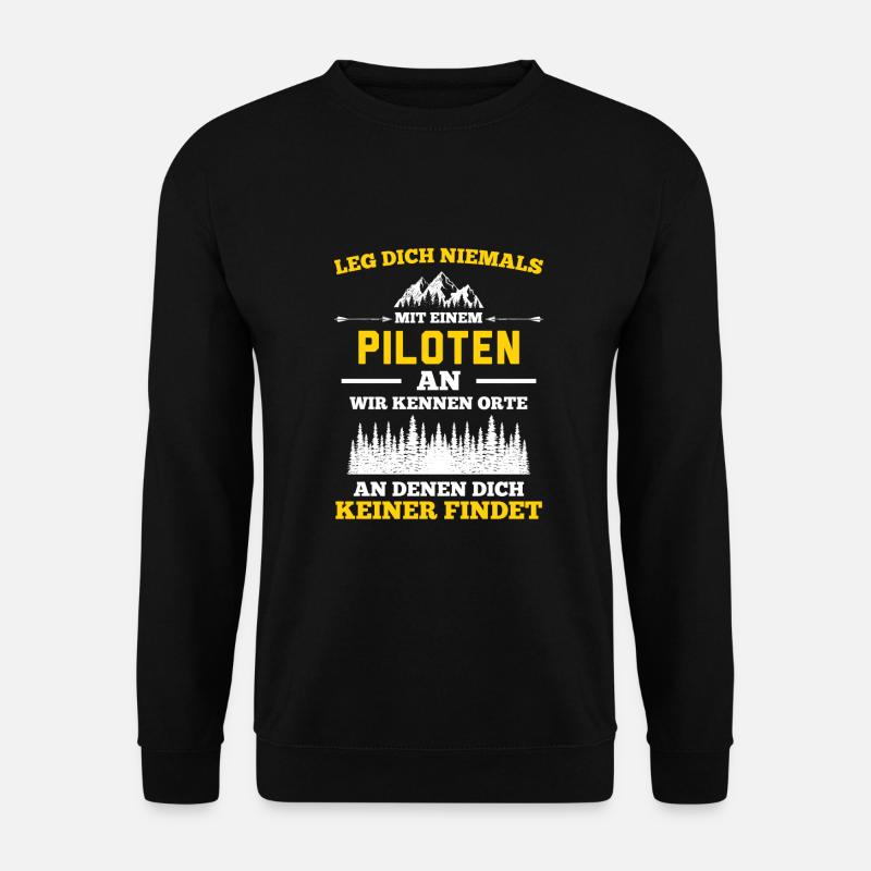 Pilot Flugzeug Fliegen Flieger Segeln Flug - Unisex Pullover - Schwarz