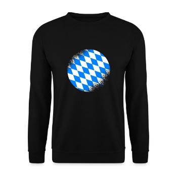 Bavaria Flag Used Look Bavarian Flag Vintage - Unisex Sweatshirt - black - Front - Alina (178cm) & Michal (187cm)