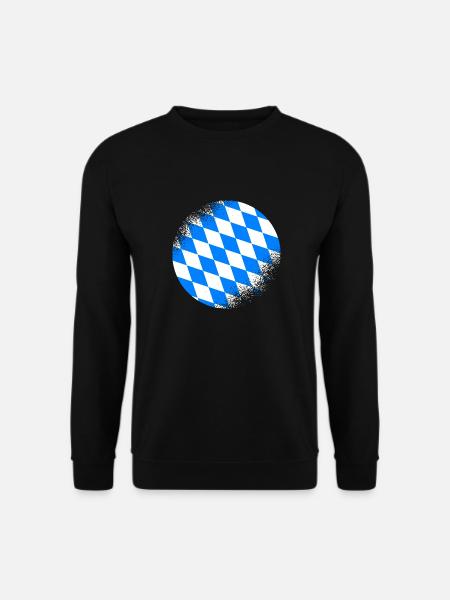 Bayern Flagge Used Look Bayerische Fahne Vintage - Unisex Pullover - Schwarz