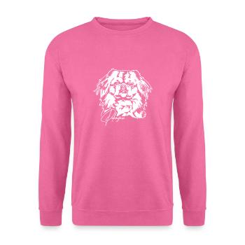 Chiens Pékinois Chiens Portrait Signes de Saules Pékinois - Sweat-shirt Unisexe - rose - Devant