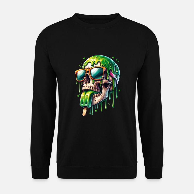 Whimsical Shrill Funny Skull Popsicles - Unisex Sweatshirt - black