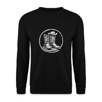 Country Music Dance and Line Dance Boots Stetson - Unisex Sweatshirt - black - Front - Alina (178cm) & Michal (187cm)