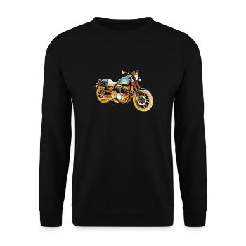 Motorrad - Unisex Pullover - Schwarz - Vorne - Alina (178cm) & Michal (187cm)