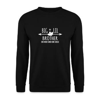 Großer und kleiner Bruder beste Brüder Herz Seele - Unisex Pullover - Schwarz - Vorne - Alina (178cm) & Michal (187cm)
