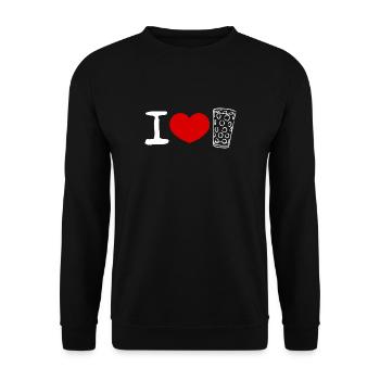 I love Dubbe - Unisex Pullover - Schwarz - Vorne - Alina (178cm) & Michal (187cm)
