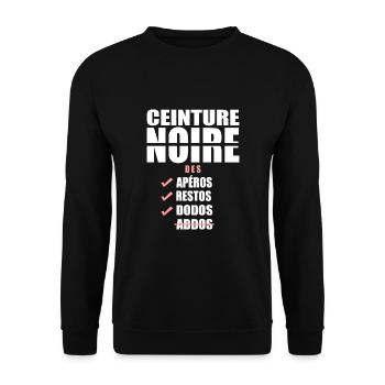 Humour ceinture noire apéros apero - Sweat-shirt Unisexe - noir - Devant - Alina (178cm) & Michal (187cm)