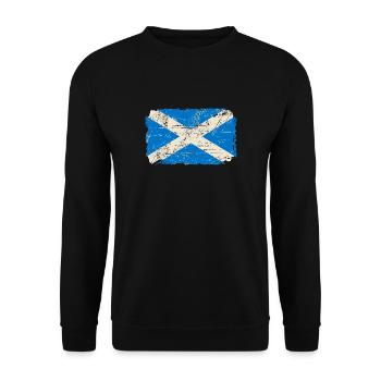 Scotland Flag - Vintage Look - Unisex Pullover - Schwarz - Vorne - Alina (178cm) & Michal (187cm)