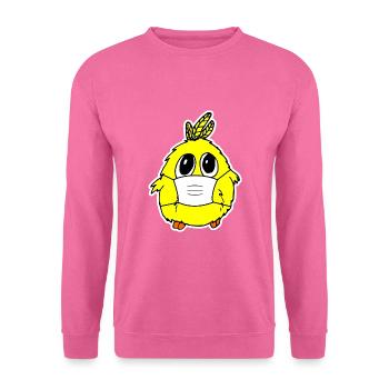 Chicken süßes Küken mit Mundschutz Maske Cutie - Unisex Pullover - Pink - Vorne