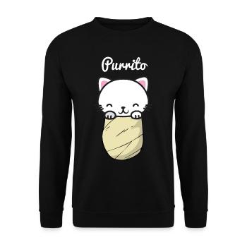 Taquitos cat hangover kitten meow gift babe - Unisex Sweatshirt - black - Front - Alina (178cm) & Michal (187cm)