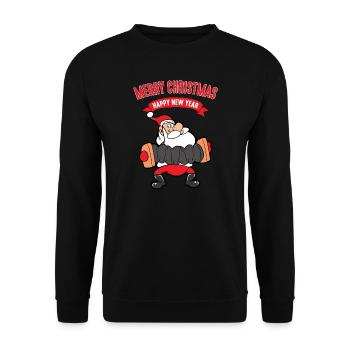 Noël Noël Père Noël Père Noël - Sweat-shirt Unisexe - noir - Devant - Alina (178cm) & Michal (187cm)