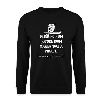 Citation drôle de pirate de rhum disant amusement alcoolique cool - Sweat-shirt Unisexe - noir - Devant - Alina (178cm) & Michal (187cm)