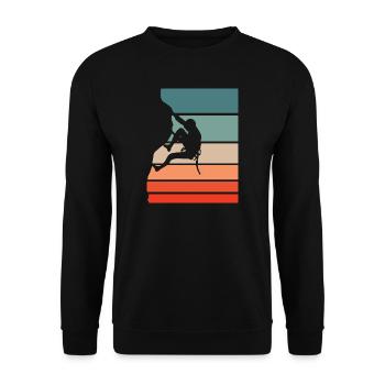 Klettern Retro Style Vintage - Unisex Pullover - Schwarz - Vorne - Alina (178cm) & Michal (187cm)