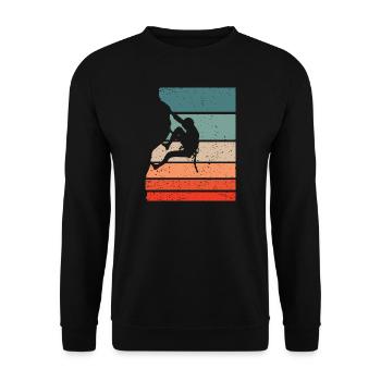Klettern Retro Style Vintage - Unisex Pullover - Schwarz - Vorne - Alina (178cm) & Michal (187cm)