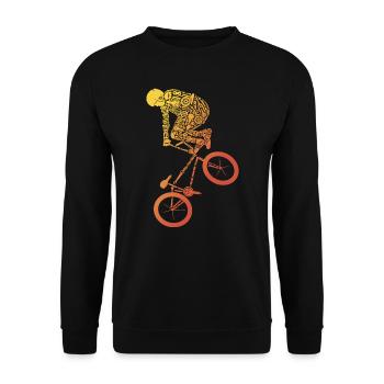 BMX Bike Stunts Cyclist Tricks BMX - Unisex Sweatshirt - black - Front - Alina (178cm) & Michal (187cm)