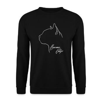 Burma Katze Profil Katzen Katze Wilsigns - Unisex Pullover - Schwarz - Vorne - Alina (178cm) & Michal (187cm)