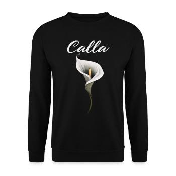 Florist Zantedschia Calla Pflanze Zimmercalla - Unisex Pullover - Schwarz - Vorne - Alina (178cm) & Michal (187cm)