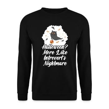 Manifestation introvertie contre Halloween - Sweat-shirt Unisexe - noir - Devant - Alina (178cm) & Michal (187cm)