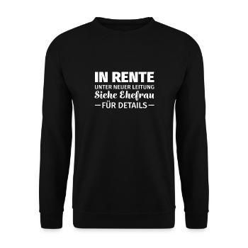 Funny Pensioner T shirt Gift Gift Idea - Unisex Sweatshirt - black - Front - Alina (178cm) & Michal (187cm)