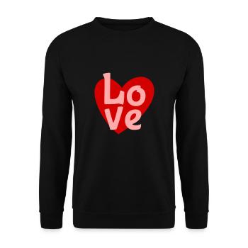 Herz Love Valentinstag - Unisex Pullover - Schwarz - Vorne - Alina (178cm) & Michal (187cm)