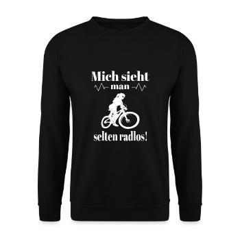 Fahrrad Spruch Fahrrad fahren Geschenk - Unisex Pullover - Schwarz - Vorne - Alina (178cm) & Michal (187cm)