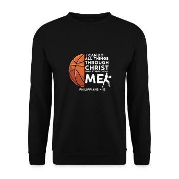 Basketball Basketballspieler Sport Jesus Christen - Unisex Pullover - Schwarz - Vorne - Alina (178cm) & Michal (187cm)