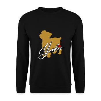 Yorkie Silhouette Yorkshire Terrier avec coeur - Sweat-shirt Unisexe - noir - Devant - Alina (178cm) & Michal (187cm)